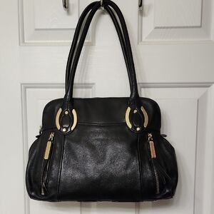Black B. Makowsky Shoulder Leather Handbag